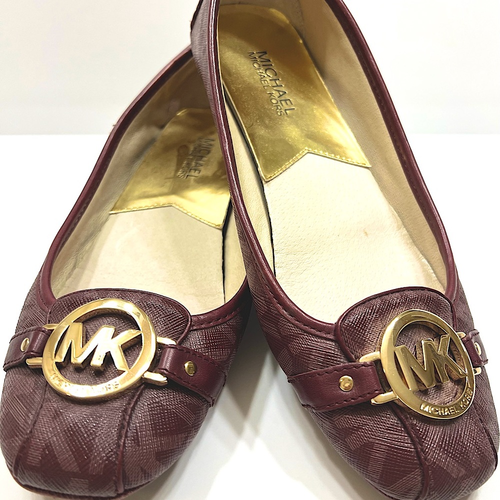 MICHAEL KORS WOMENS LILLIE FLAT BURGUNDY